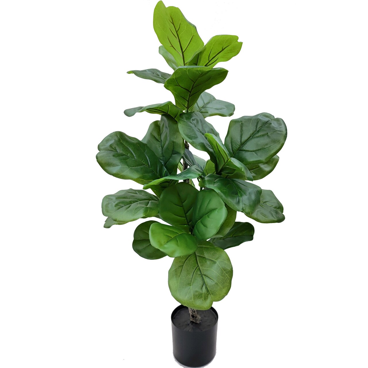 40" Fiddle Leaf Plant in Black Pot with Realistic Silk Leaves, Floral Home by Artificial Flowers